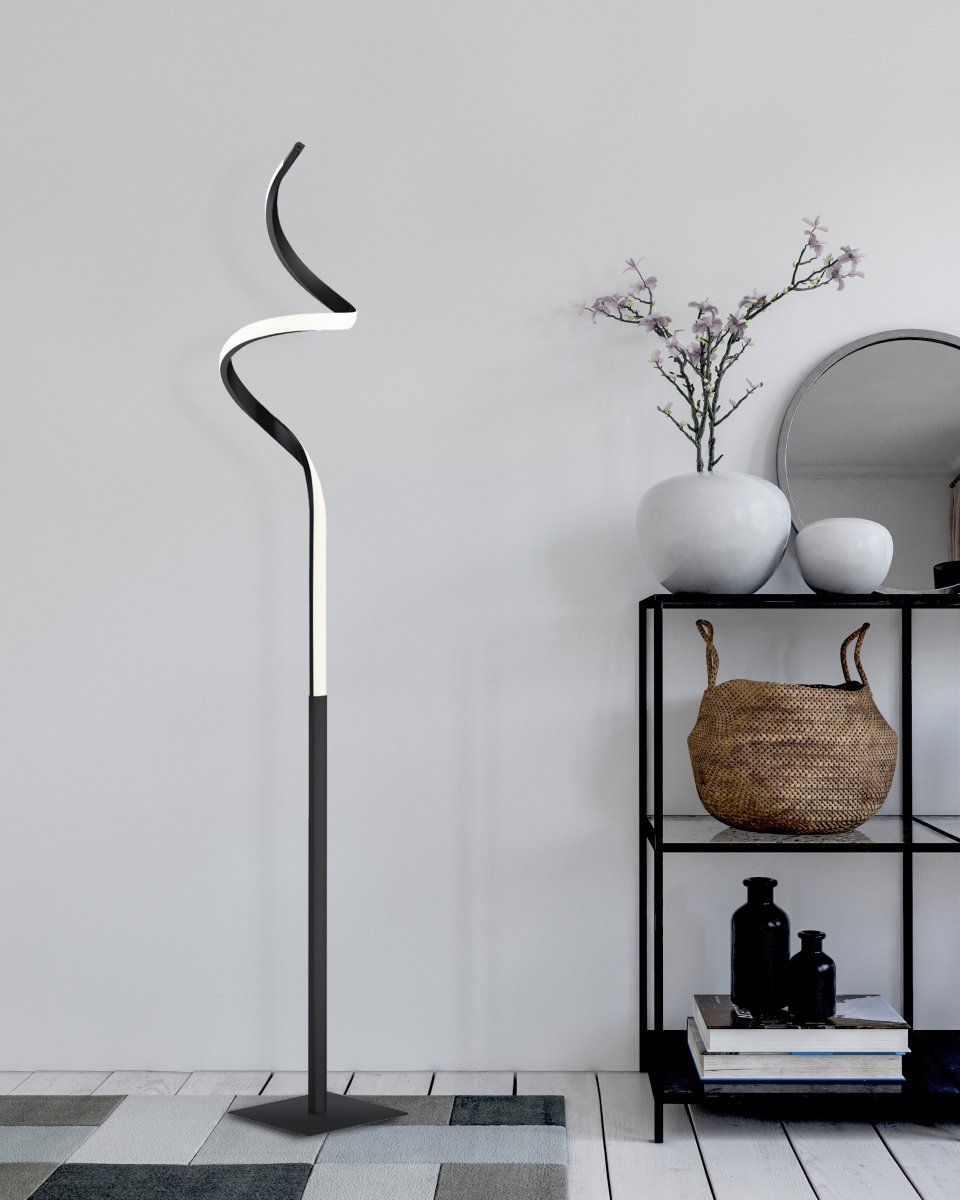 Course Musta lattiavalaisin valmistajalta Trio Lighting - Mattamusta viimeistely antaa valaisimelle modernin ja hienostuneen ilmeen, joka sulautuu moniin sisustustyyleihin ja tekee siitä tyylikkään katseenvangitsijan kotiisi.