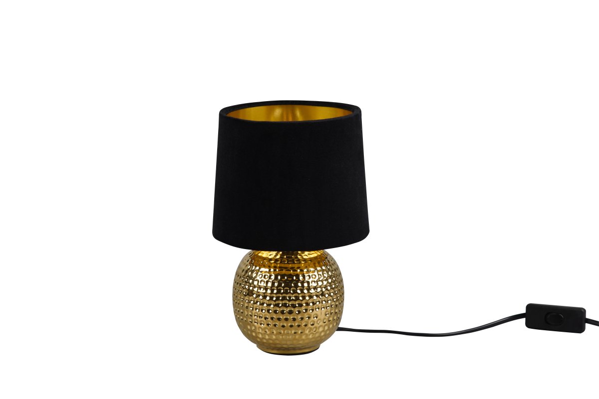 Sophia 26cm Musta pöytävalaisin valmistajalta Trio Lighting - Kullan keramiikka ja musta ja kulta samettis&auml;vy antaa tyylikk&auml;&auml;n ja elegantin ilmeen.