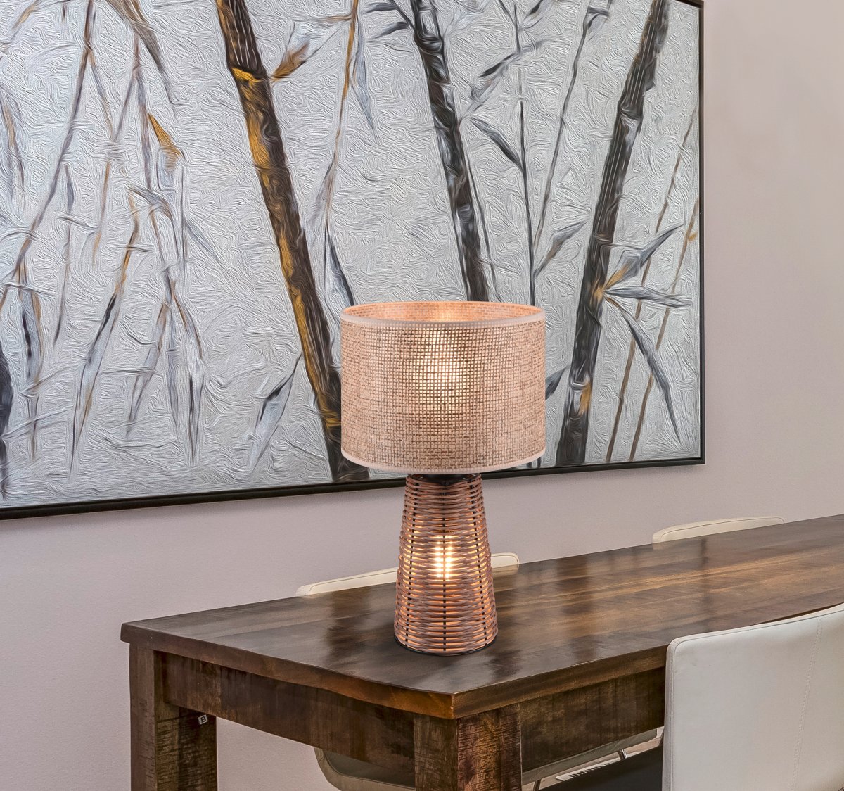 Straw 40cm Luonto pöytävalaisin valmistajalta Trio Lighting - 