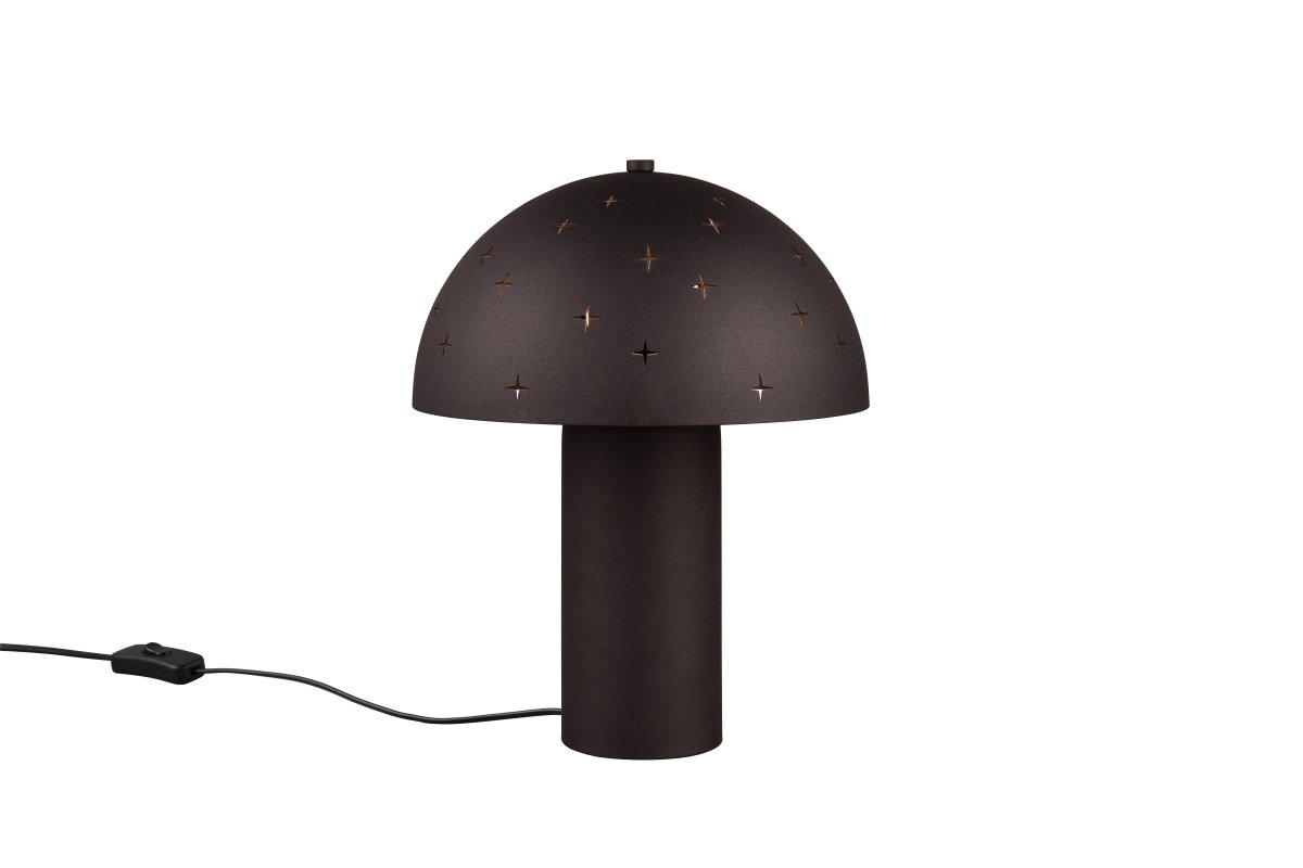 Seta 32cm Musta pöytävalaisin valmistajalta Trio Lighting - Kun lamppu palaa, he muistavat &ouml;ljyn; metallisein&auml;kkeen leikkaukset kimaltelevista t&auml;hdist&auml; ja luovat erityisen ja kodikkaan tunnelman.