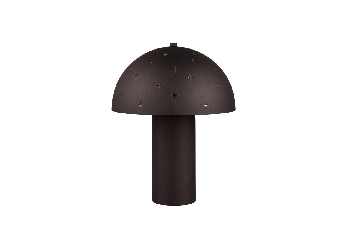 Seta 32cm Musta pöytävalaisin valmistajalta Trio Lighting - Kun lamppu palaa, he muistavat &ouml;ljyn; metallisein&auml;kkeen leikkaukset kimaltelevista t&auml;hdist&auml; ja luovat erityisen ja kodikkaan tunnelman.