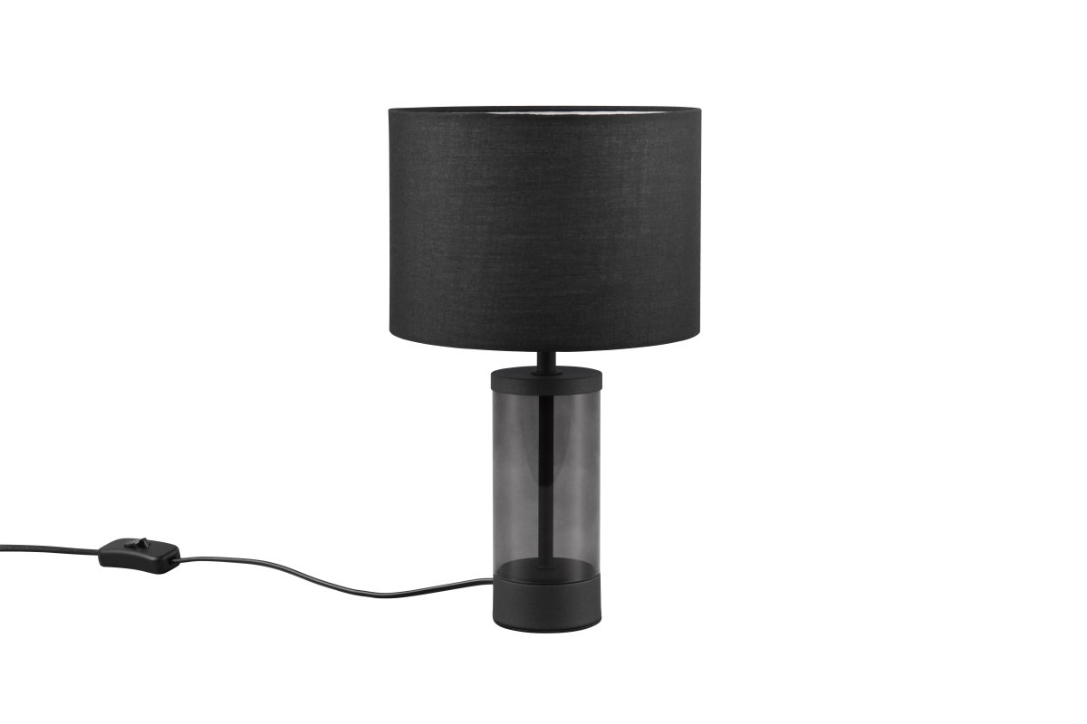 Grazia 34cm Musta pöytävalaisin valmistajalta Trio Lighting - Pöytävalaisin Grazia yhdistää tyylikkään kangasvarjostimen tyylikkääseen lieriömäiseen lasi- ja metallijalkaan, mikä antaa harmonisen ja hienostuneen vaikutelman.