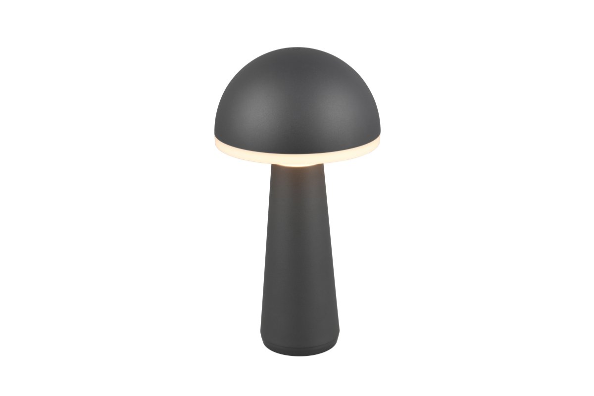 Fungo 30cm Antrasiitti Siirrettävä valmistajalta Trio Lighting - Himmennettävyyden ja säädettävän valon värin kosketustoiminnon sekä erillisen latausaseman ansiosta se on joustava valonlähde sisä- ja ulkokäyttöön.