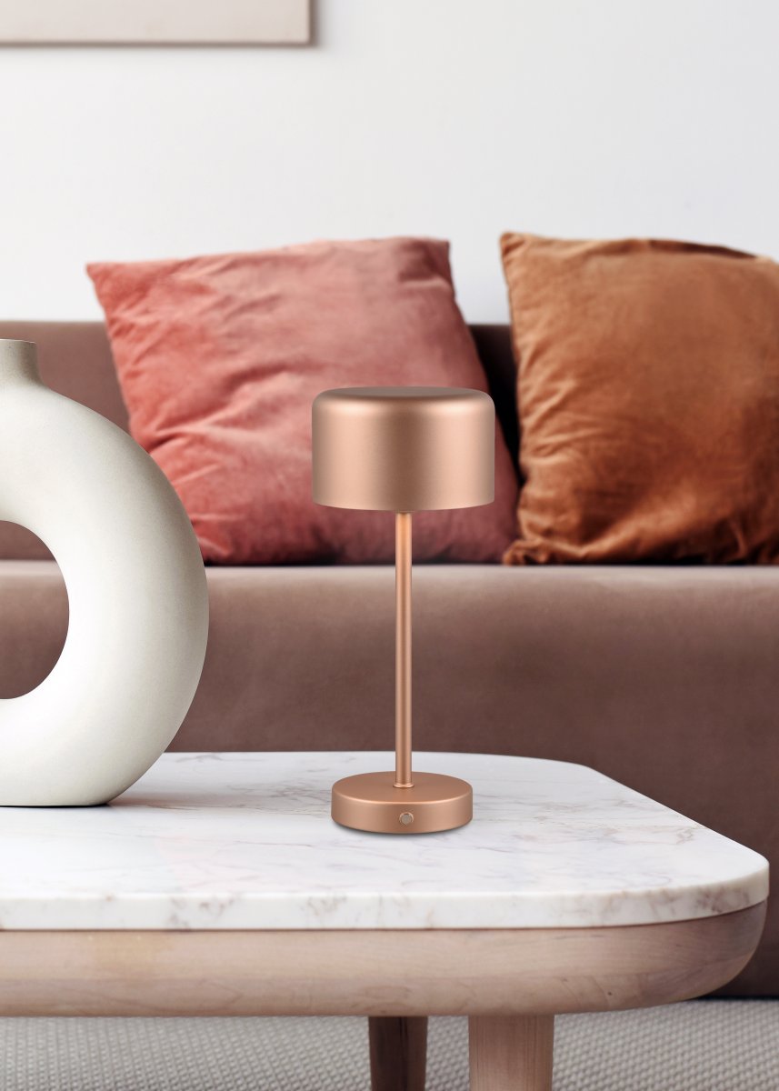 Jeff 30cm Ruskea Siirrettävä valmistajalta Trio Lighting - Ladattavan akun ja helpon latauksen USB-C-portin kautta se voidaan sijoittaa minne tahansa ilman kaapeleita ja luoda kodikkaan valon tunnelman.