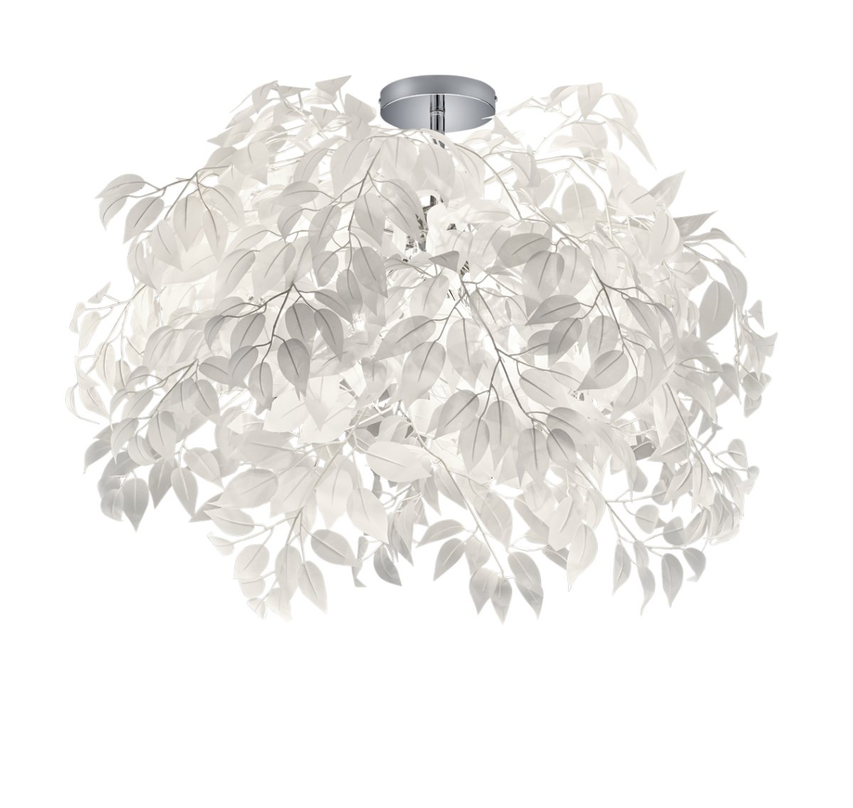 Leavy Ø70 Valkoinen plafondi valmistajalta Trio Lighting - Romanttisen ja orgaanisen muotonsa ansiosta t&auml;st&auml; lampusta tulee harmoninen ja koristeellinen yksityiskohta sisustuksessasi.