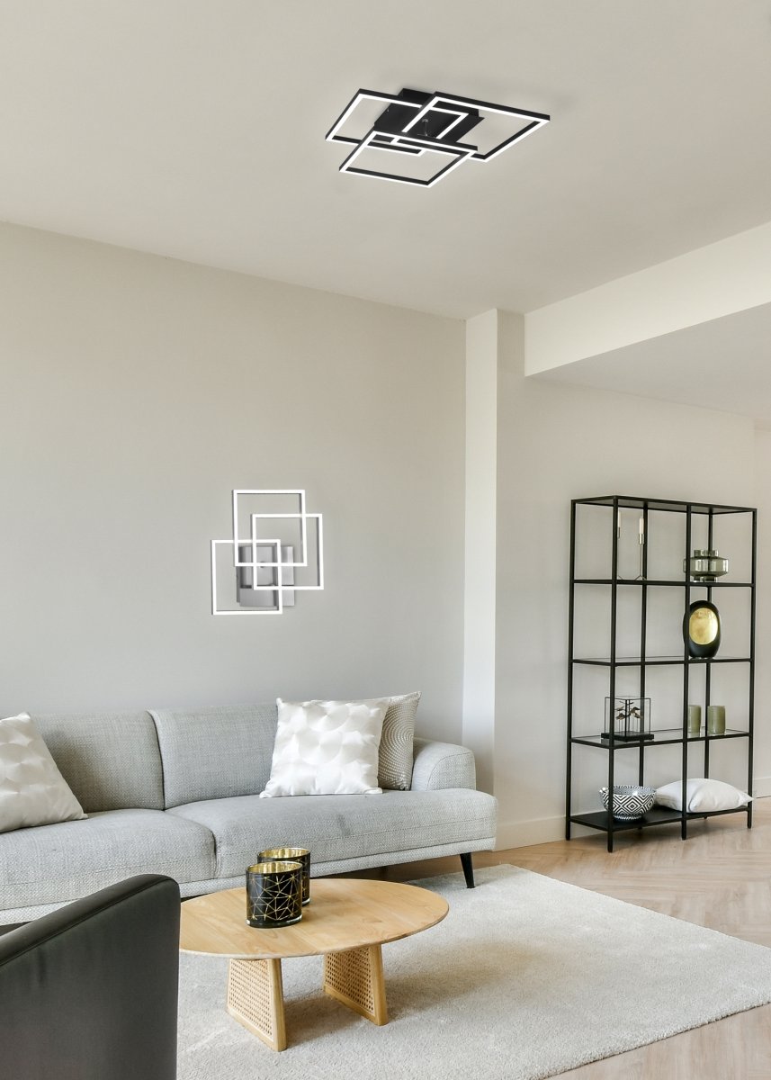 Mobile 42cm Musta plafondi valmistajalta Trio Lighting - Mukana tulevalla kaukosäätimellä voit helposti säätää kirkkautta ja värilämpötilaa kylmästä valkoisesta lämpimään valkoiseen eri tunnelmien ja tarpeiden mukaan.