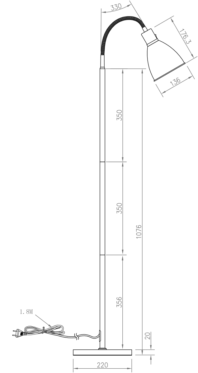 Idre 1 Musta lattiavalaisin valmistajalta Aneta Lighting - Idre on tyylikäs mattamustan metallin lattiavalaisin, jossa on tyylikäs kromirengas.