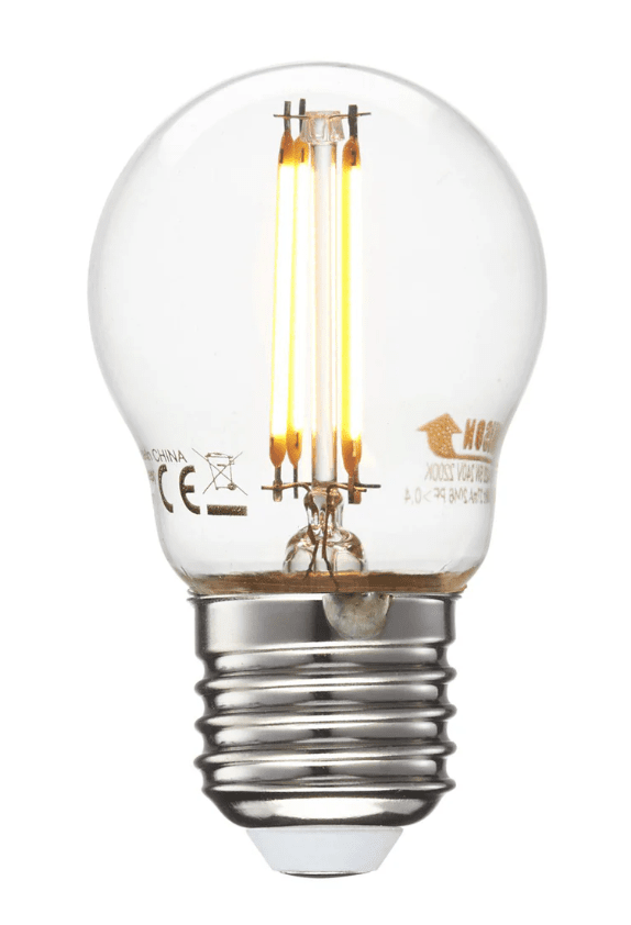 E27 4,5W 2200K 3-portainen himmennettävä Läpinäkyvä valmistajalta Unison - Globe-kirkas E27-valonlähde, jonka teho on 4,5 W ja lämmin 2200 K:n valo, sopii täydellisesti viihtyisän ja tunnelmallisen tunnelman luomiseen.