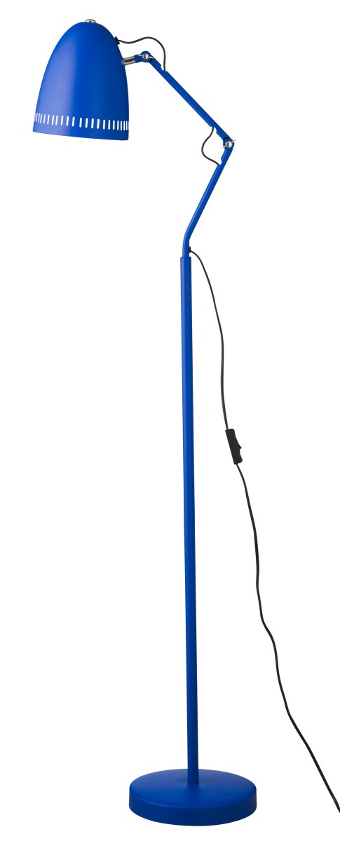 Dynamo 1 Tummansininen lattiavalaisin valmistajalta Superliving - Klassinen varjostin koristeellisilla rei'itetyill&auml; karvoilla tarjoaa miellytt&auml;v&auml;n valonjaon, ja ristikk&auml;isill&auml; ruuveilla varustetut varret helpottavat lampun s&auml;&auml;t&auml;mist&auml; ja kiinnitt&auml;mist&auml; haluttuun asentoon.