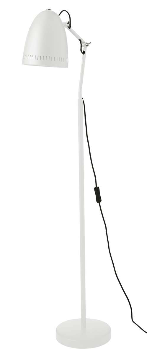 Dynamo 1 Valkoinen lattiavalaisin valmistajalta Superliving - Klassinen varjostin koristeellisilla rei'itetyill&auml; rei'ill&auml; tarjoaa miellytt&auml;v&auml;n valonjaon, ja kahdella perhosruuvilla varustetut varret helpottavat lampun s&auml;&auml;t&auml;mist&auml; ja kiinnitt&auml;mist&auml; haluttuun asentoon.