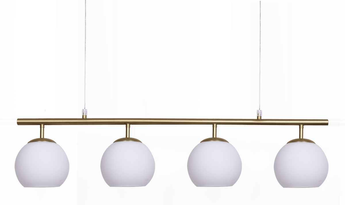 Globi 4 78cm Harjattu messinki/valkoinen kattovalaisin valmistajalta Nordic Lighting - Globi 4 on elegantti kattovalaisin, joka yhdist&auml;&auml; klassisen muotoilun tyylikk&auml;isiin muotoihin.