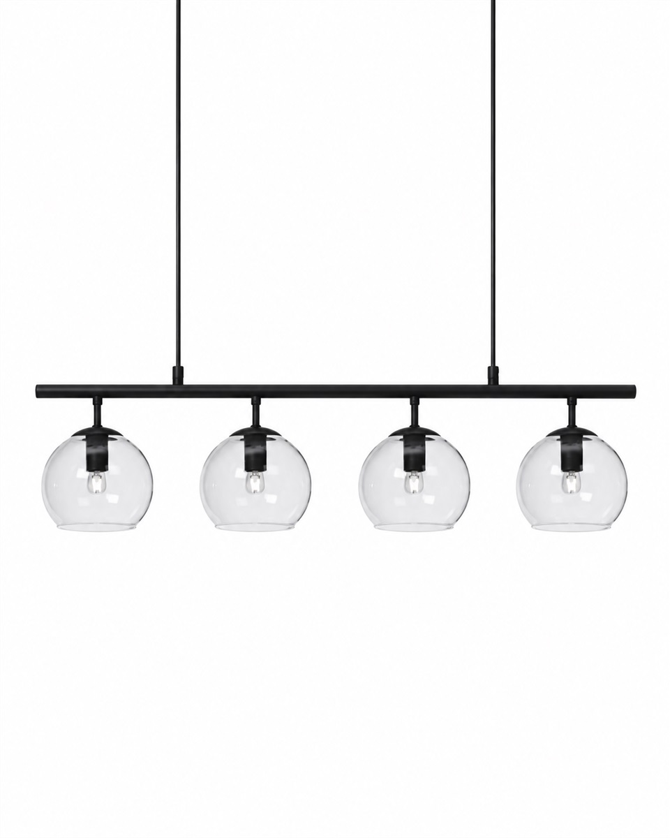 Globi 4 78cm Musta/läpinäkyvä kattovalaisin valmistajalta Nordic Lighting - Globi 4 on tyylik&auml;s kattovalaisin, joka yhdist&auml;&auml; modernin muotoilun pehmeisiin muotoihin.