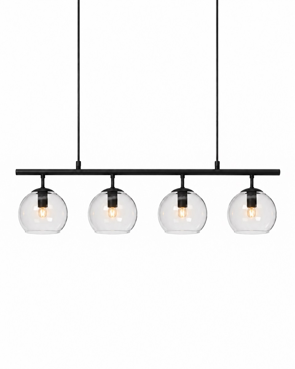 Globi 4 78cm Musta/läpinäkyvä kattovalaisin valmistajalta Nordic Lighting - Globi 4 on tyylik&auml;s kattovalaisin, joka yhdist&auml;&auml; modernin muotoilun pehmeisiin muotoihin.