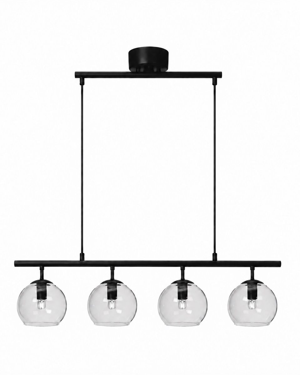 Globi 4 78cm Musta/läpinäkyvä kattovalaisin valmistajalta Nordic Lighting - Globi 4 on tyylik&auml;s kattovalaisin, joka yhdist&auml;&auml; modernin muotoilun pehmeisiin muotoihin.