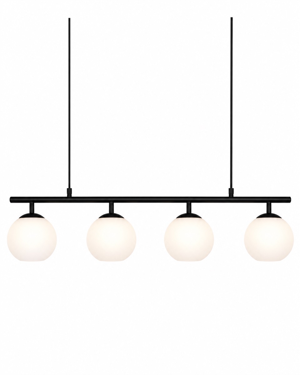 Globi 4 78cm Mustavalkoinen kattovalaisin valmistajalta Nordic Lighting - Globi 4 on tyylikäs riippuvalaisin, joka yhdistää modernin muotoilun pehmeisiin muotoihin.