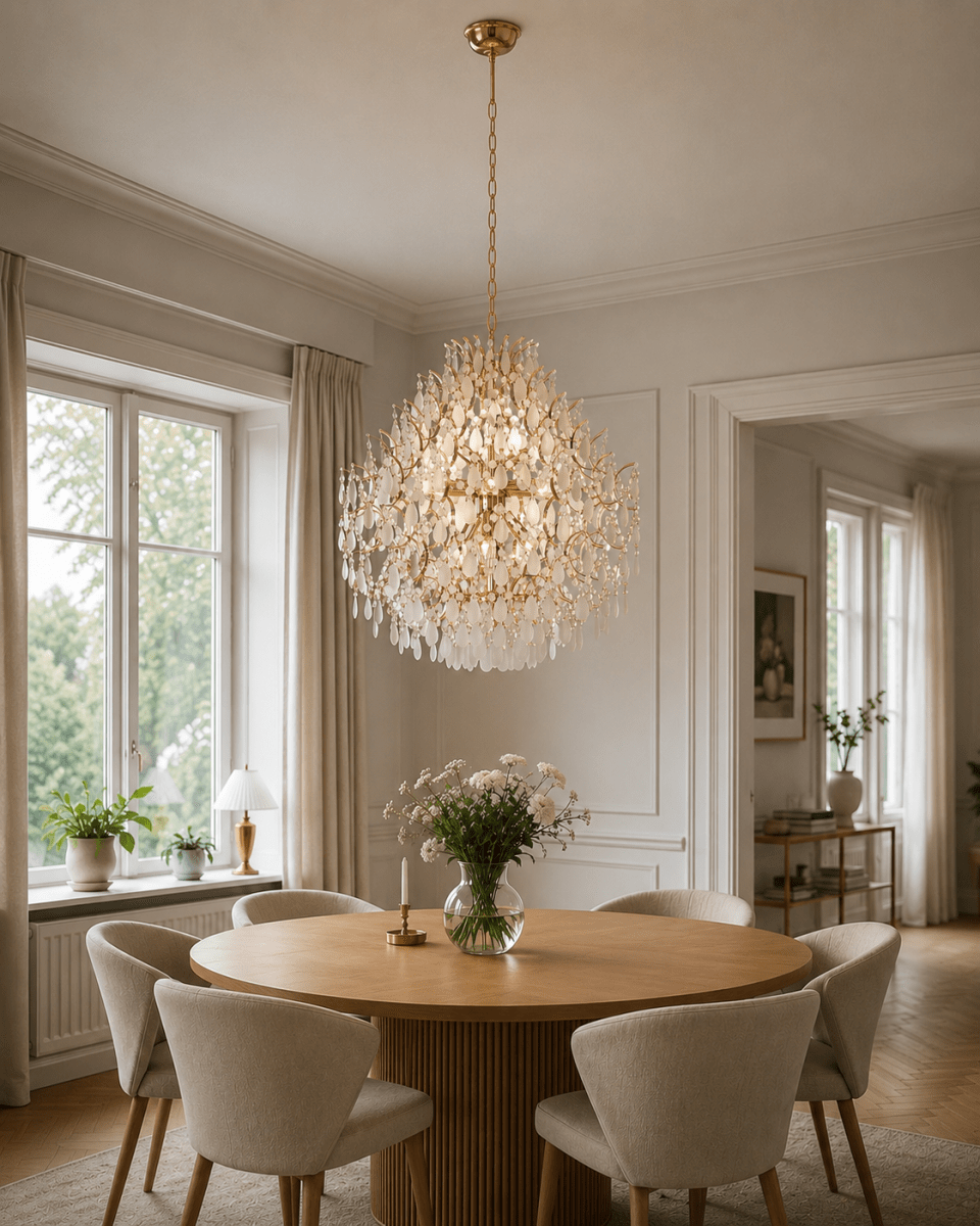 Palais Ø58 Kulta kristalli valmistajalta Lampan - Elegantti ja ainutlaatuinen kristalliriippuvalaisin, jossa on kultapintainen metallirunko.