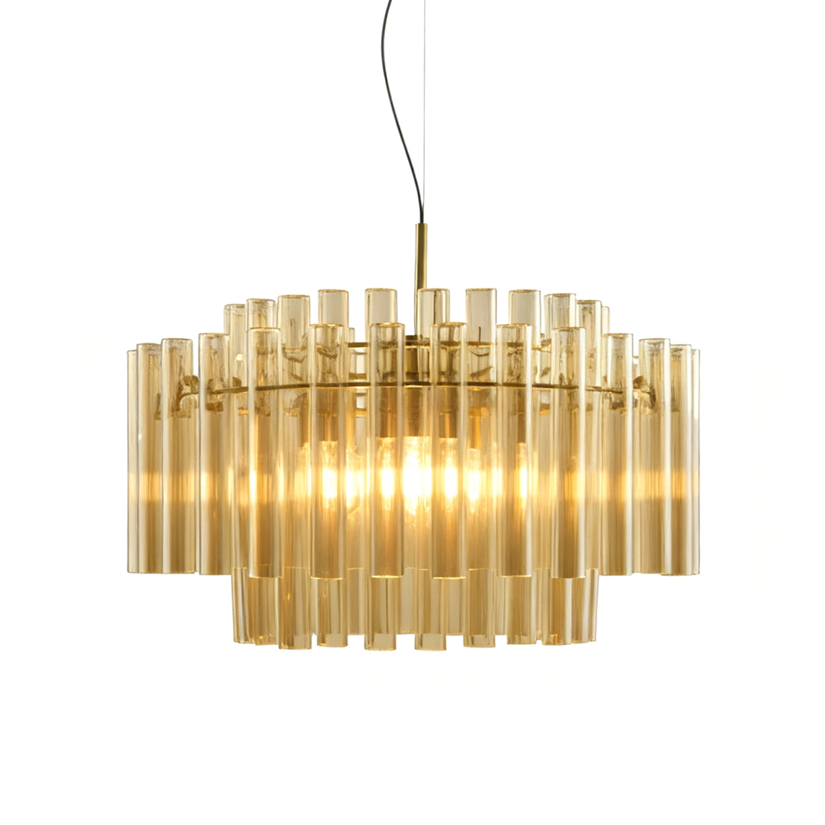 Lancaster Ø54 Messinki/meripihka kattovalaisin valmistajalta Lampan - Valo suodattuu kauniisti lasin l&auml;pi ja luo pehme&auml;n, kultaisen hehkun, joka antaa huoneelle ylellisen ja kutsuvan tunnelman.