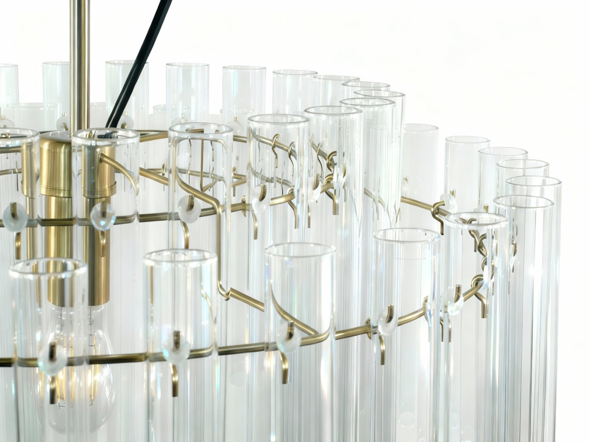 Lancaster Ø54 Messinki/läpinäkyvä kattovalaisin valmistajalta Lampan - Valaisin, joka yhdist&auml;&auml; eleganssin ja yksinkertaisuuden harmonisella tavalla - ja joka kohottaa sisustuksen hienovaraisella hehkullaan ja ajattomalla vieh&auml;tyksell&auml;&auml;n.