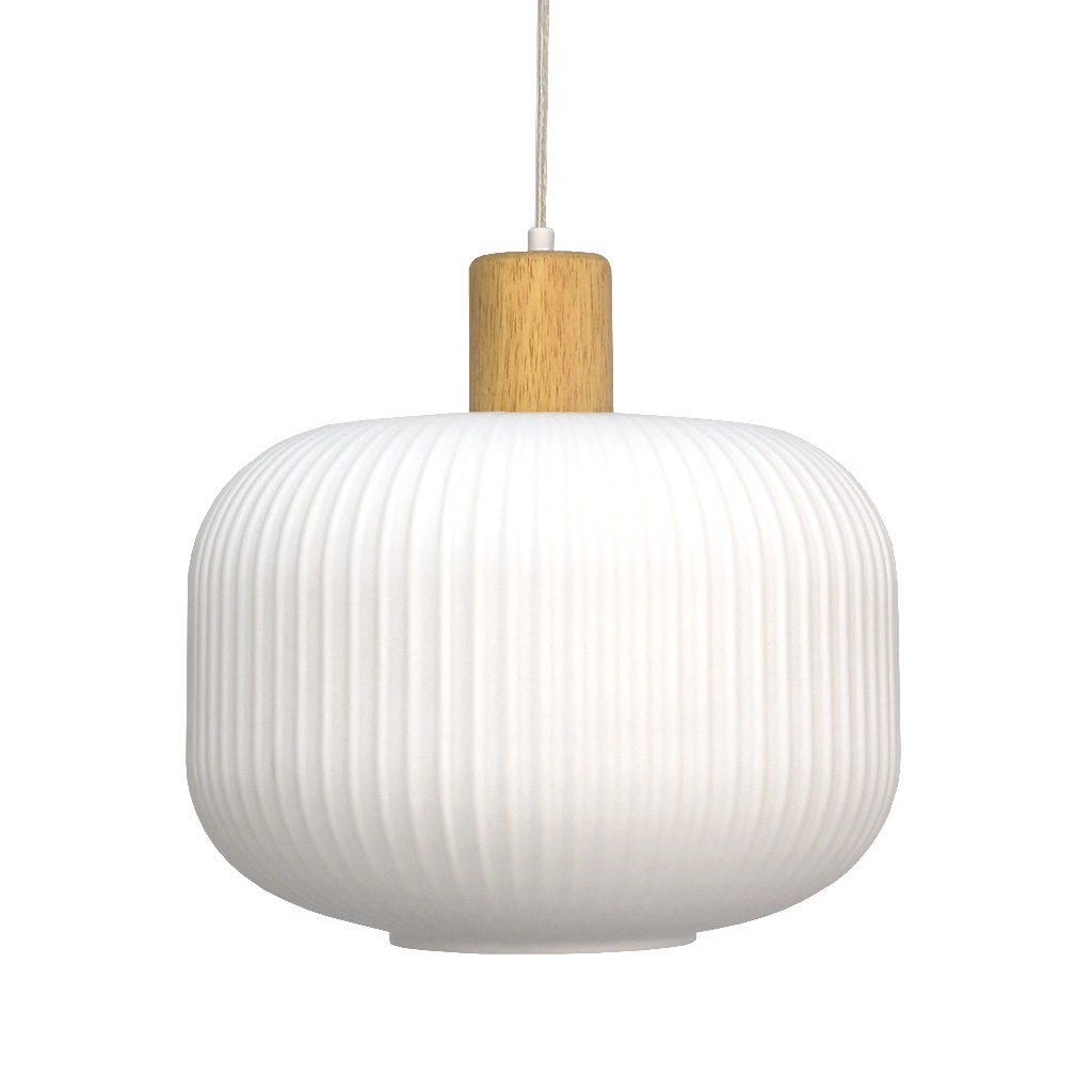 Ekerum Ø30 Valkoinen kattovalaisin valmistajalta Nordic Lighting - Valkoinen, uurretusta lasista valmistettu varjostin levitt&auml;&auml; miellytt&auml;v&auml;&auml; ja tasaista valoa, ja rakenne antaa valaisimelle koristeellisen ilmeen.