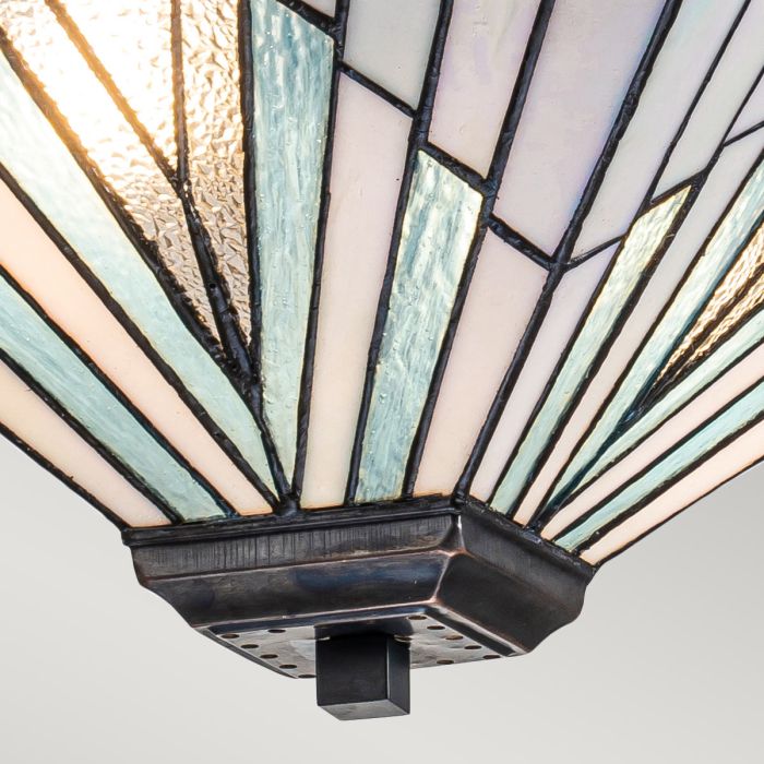 Alderley 38cm Monivärinen valmistajalta Elstead Lighting - Metalliosissa on syvä vintage-pronssiviimeistely ja klassinen art deco -design, jotka antavat ajattoman ja tyylikkään ilmeen.