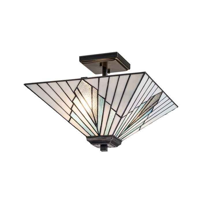 Alderley 38cm Monivärinen valmistajalta Elstead Lighting - Metalliosissa on syvä vintage-pronssiviimeistely ja klassinen art deco -design, jotka antavat ajattoman ja tyylikkään ilmeen.