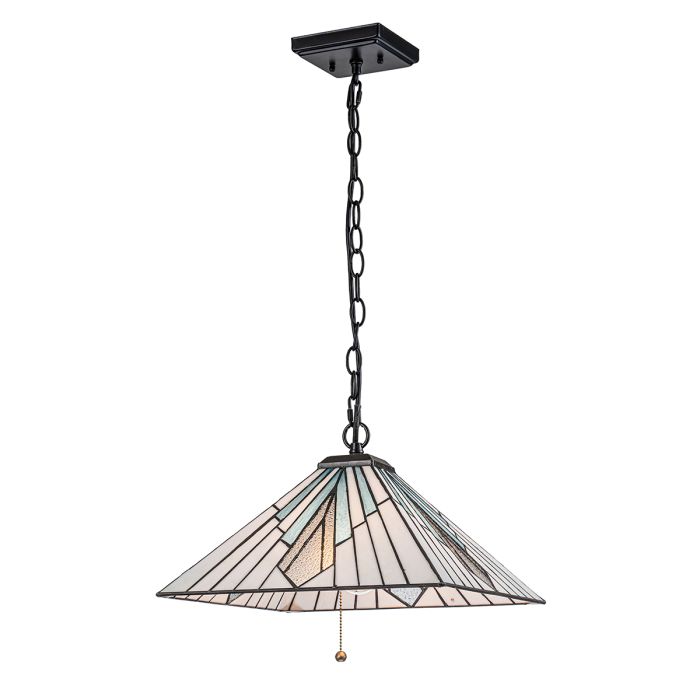 Alderley 38cm Monivärinen valmistajalta Elstead Lighting - Tämä malli on varustettu vedettävällä virtakytkimellä, joka helpottaa päälle ja pois päältä.