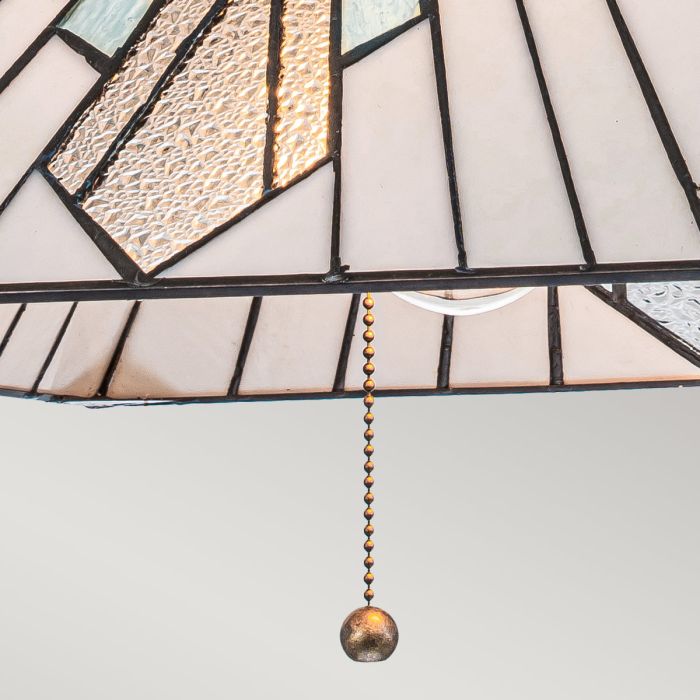Alderley 38cm Monivärinen valmistajalta Elstead Lighting - Tämä malli on varustettu vedettävällä virtakytkimellä, joka helpottaa päälle ja pois päältä.