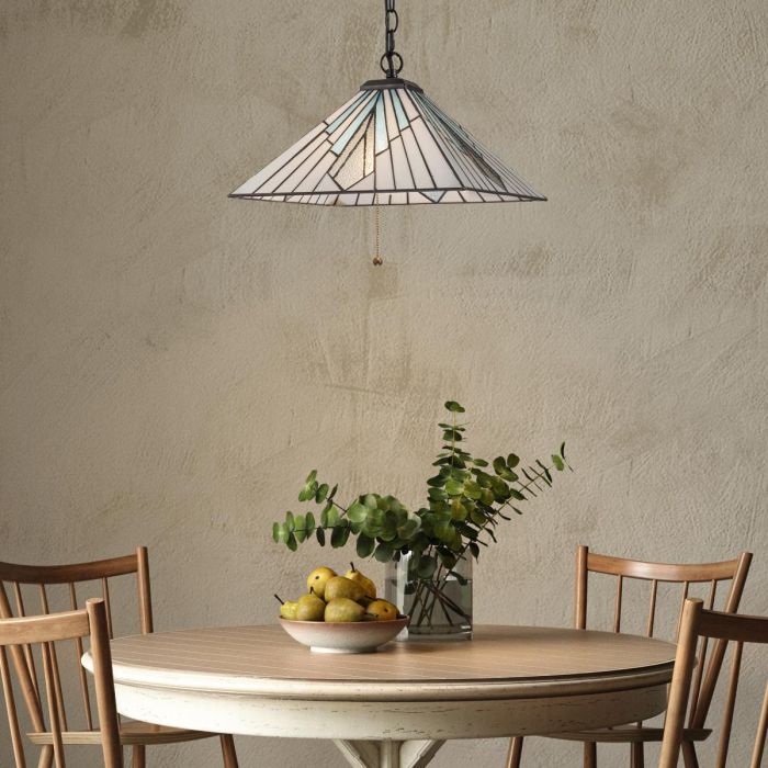 Alderley 38cm Monivärinen valmistajalta Elstead Lighting - Tämä malli on varustettu vedettävällä virtakytkimellä, joka helpottaa päälle ja pois päältä.