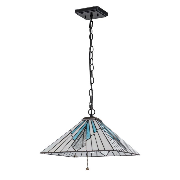 Alderley 38cm Monivärinen valmistajalta Elstead Lighting - Tämä malli on varustettu vedettävällä virtakytkimellä, joka helpottaa päälle ja pois päältä.