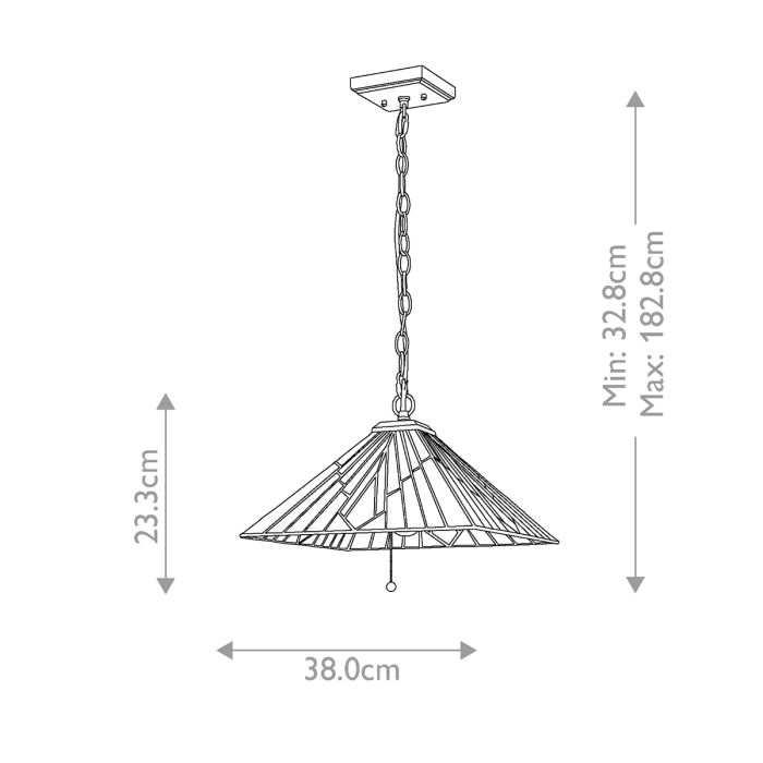 Alderley 38cm Monivärinen valmistajalta Elstead Lighting - Tämä malli on varustettu vedettävällä virtakytkimellä, joka helpottaa päälle ja pois päältä.