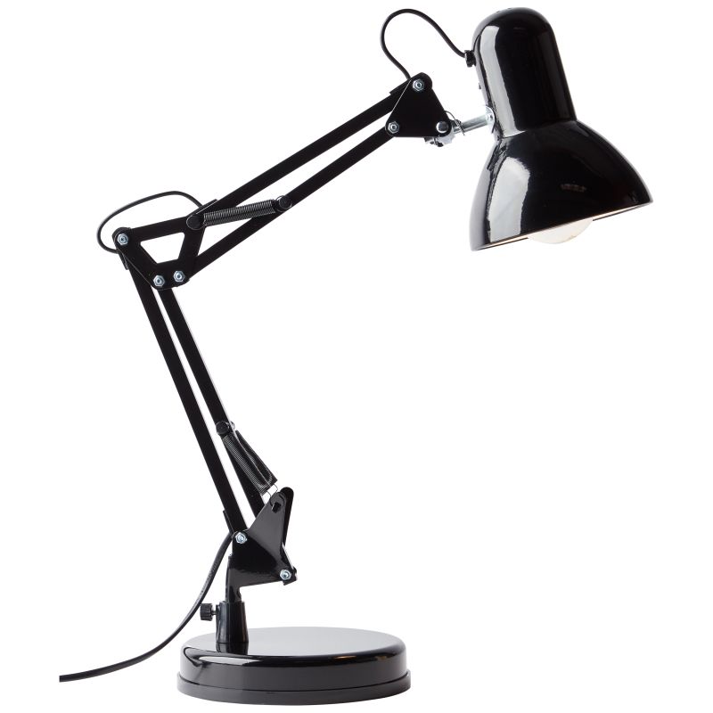 Henry 50cm Musta työpöytävalaisin valmistajalta Brilliant - Henry on varustettu k&auml;yt&auml;nn&ouml;llisell&auml; s&auml;&auml;dett&auml;v&auml;ll&auml; lamppup&auml;&auml;ll&auml; ja kulmikkailla nivelill&auml;, joiden avulla valoa on helppo suunnata tarpeen mukaan.
