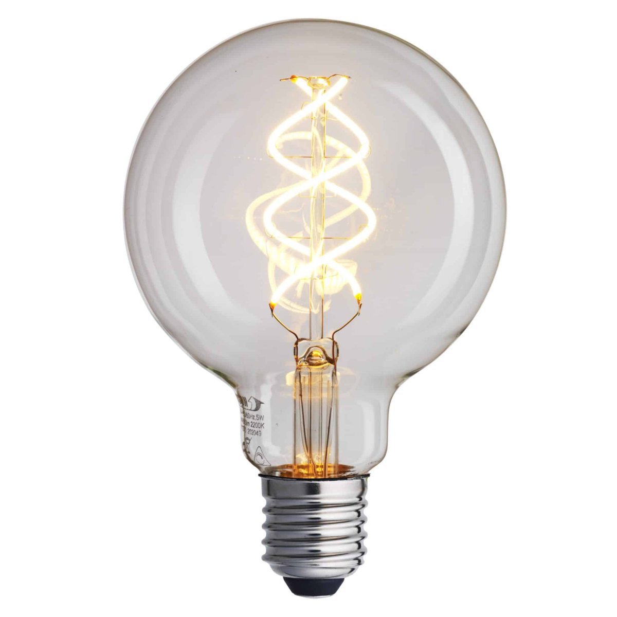 E27 Globelamppu 5W 2200K Himmennettävä Läpinäkyvä valmistajalta Unison - T&auml;m&auml; on UNI-FLEX-maapallolamppu, jonka halkaisija on 100 mm ja jossa on kirkas E27-kanta.